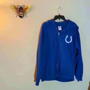 Vintage NFL Indianapolis Colts zip up sweatshirt, large, blue and white